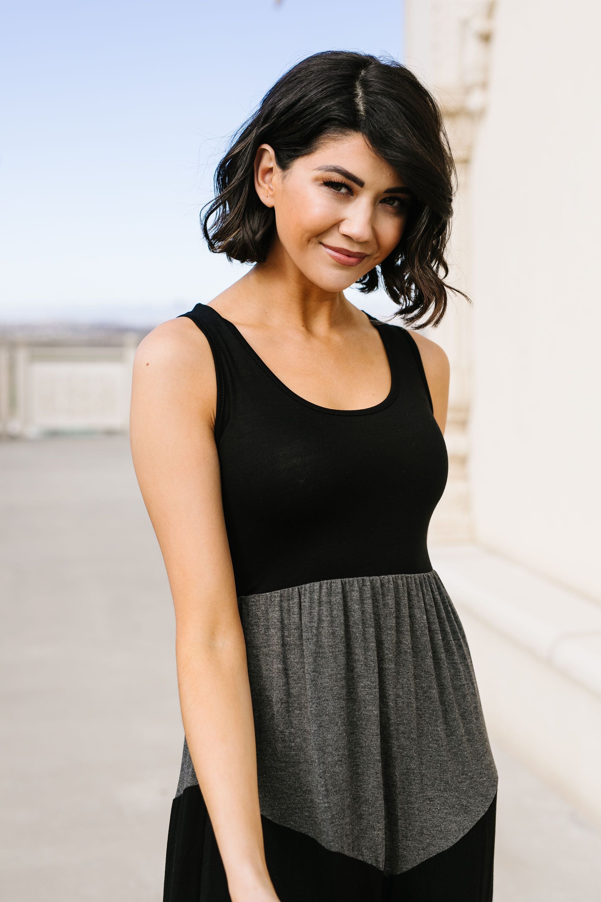 Chevron Skirt Tank Maxi Dress