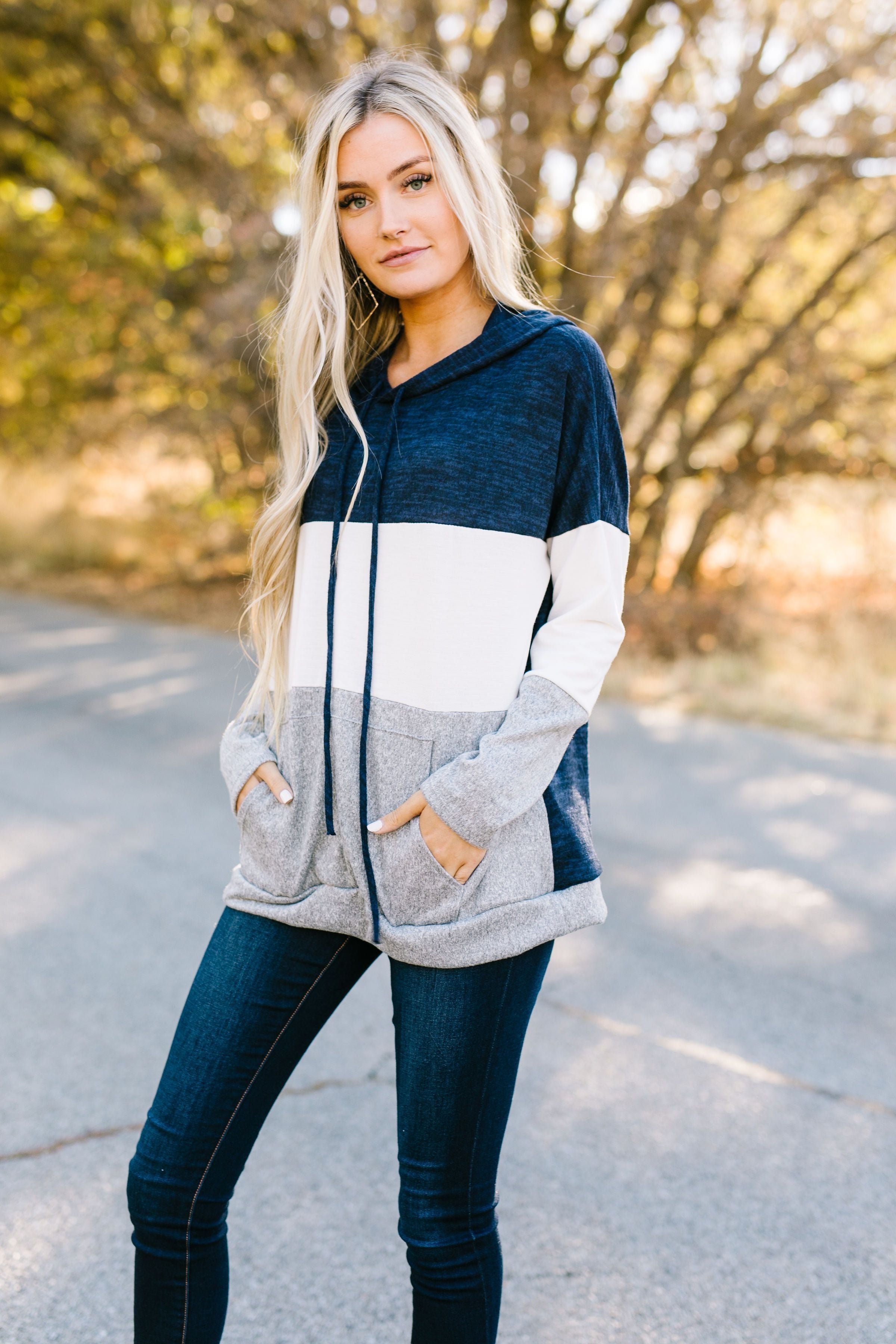 Chip Off The Old Color Block Hoodie - ALL SALES FINAL