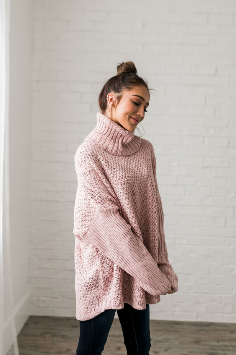 Chunky Cowl Neck Sweater - ALL SALES FINAL