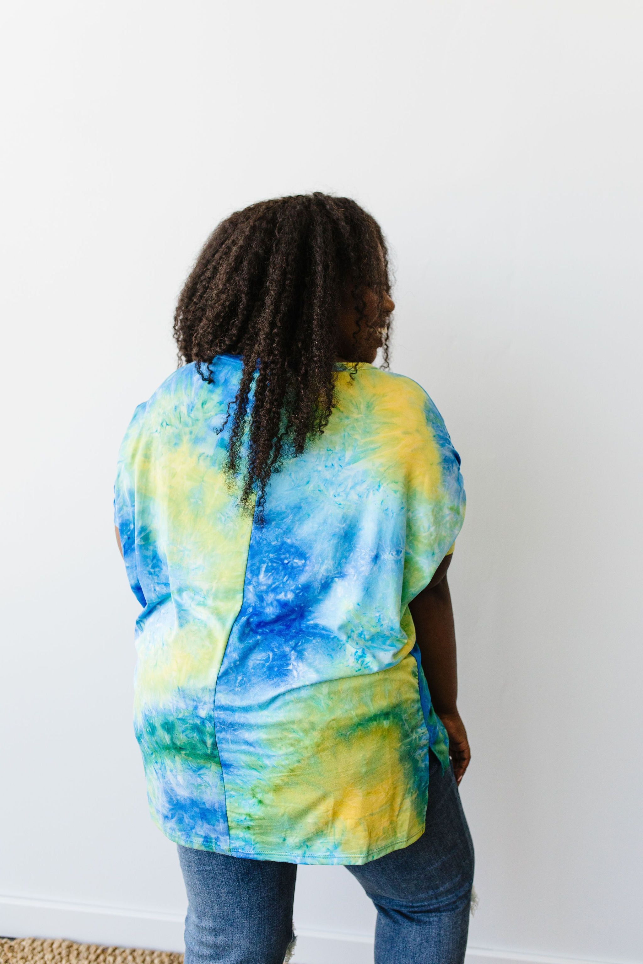 Clouds of Yellow & Blue Tie Dye Top
