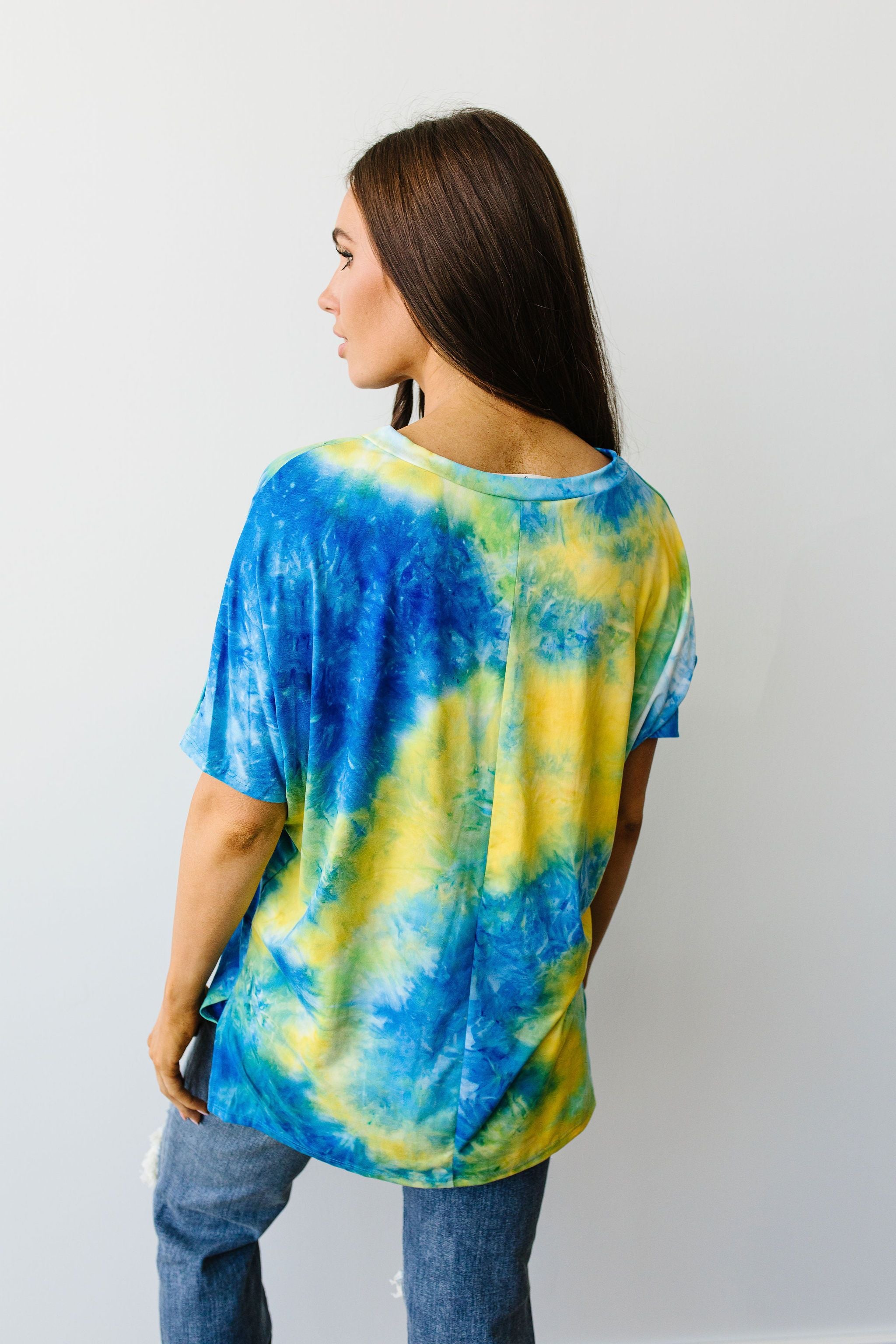 Clouds of Yellow & Blue Tie Dye Top