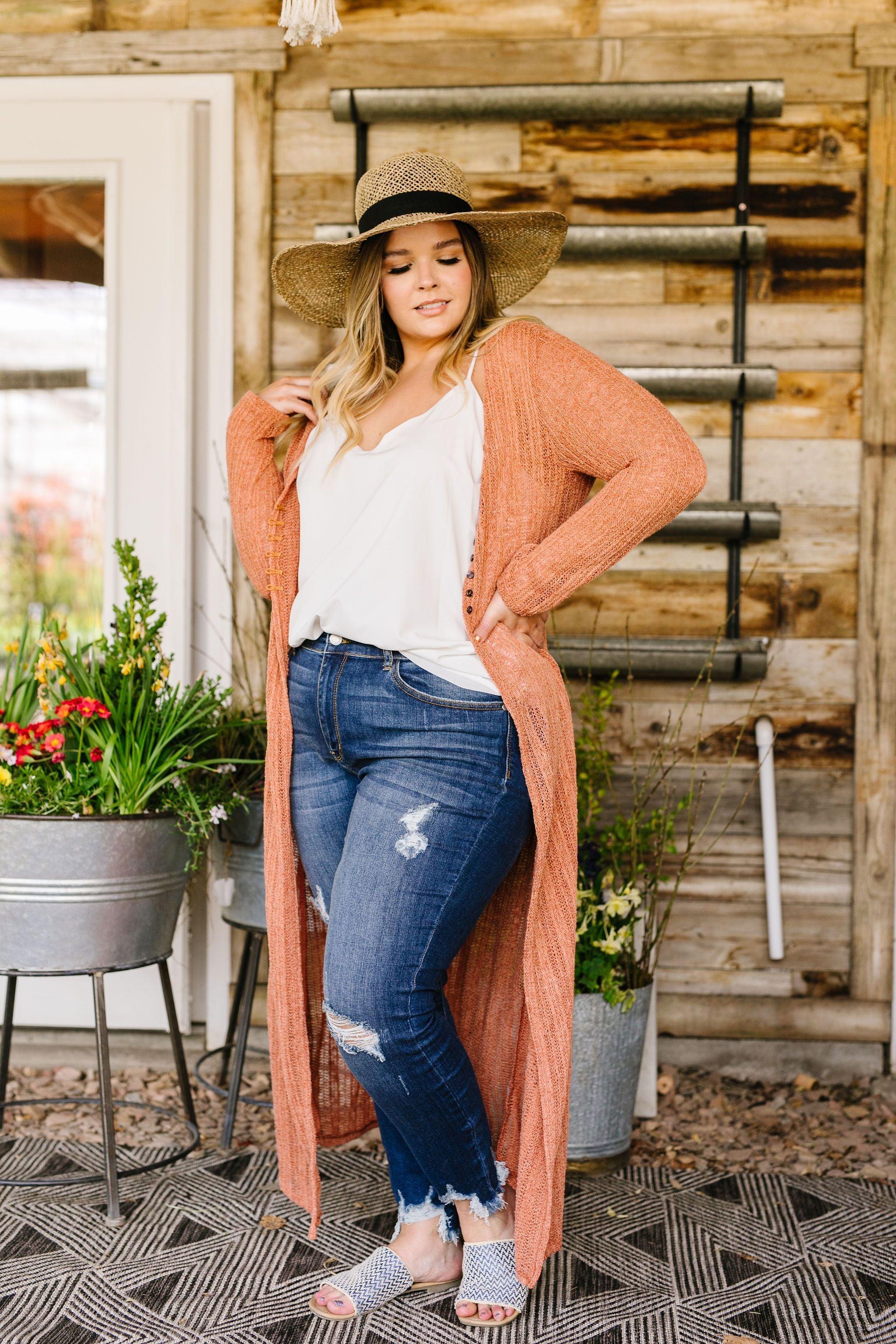 Copper Sweater Maxi Cardi