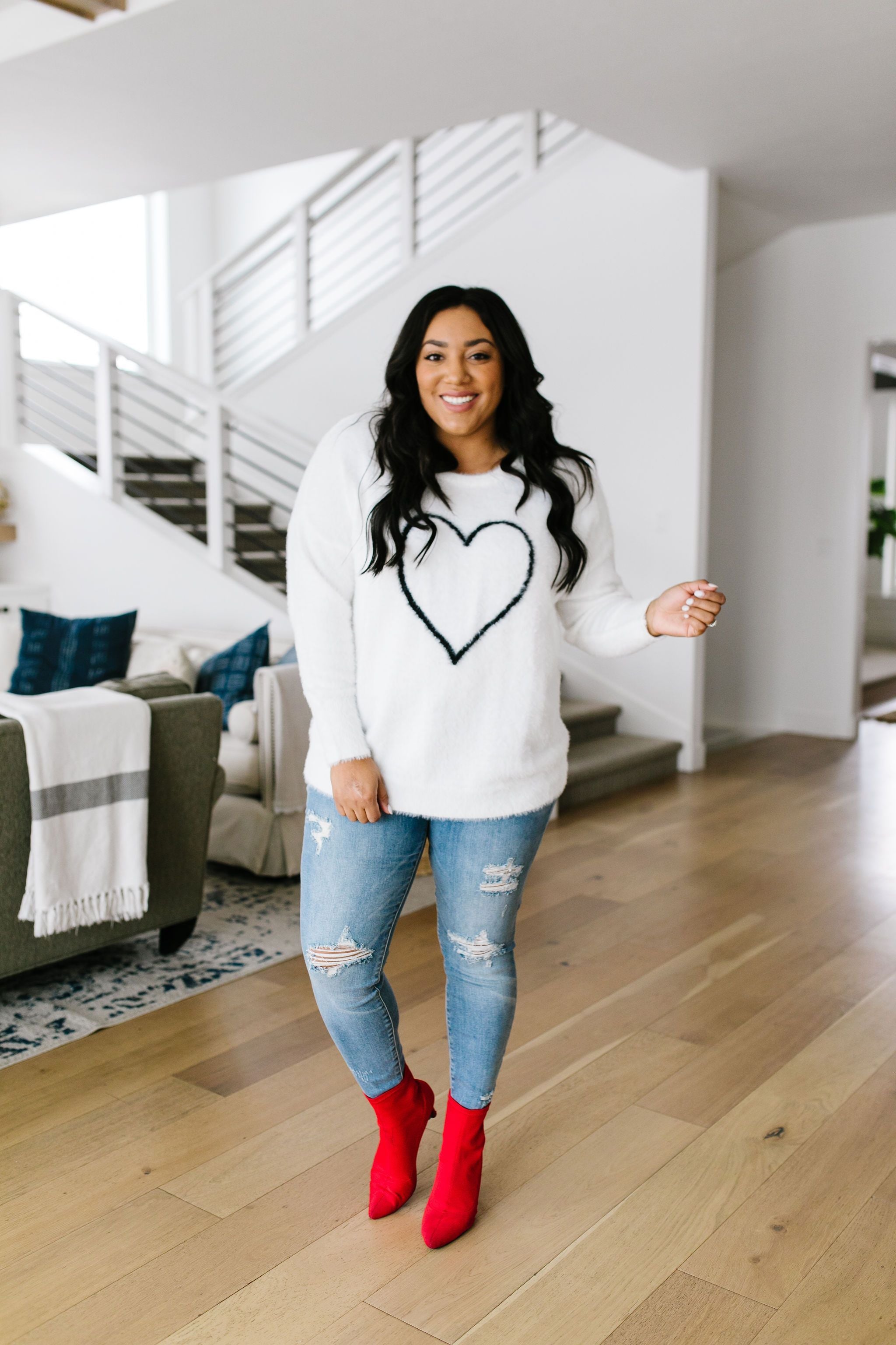Count The Ways Fuzzy Pullover In Ivory