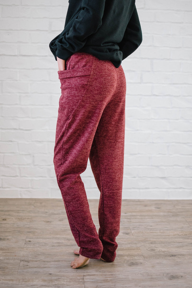 Cozy Joggers with Side Pockets in Ruby