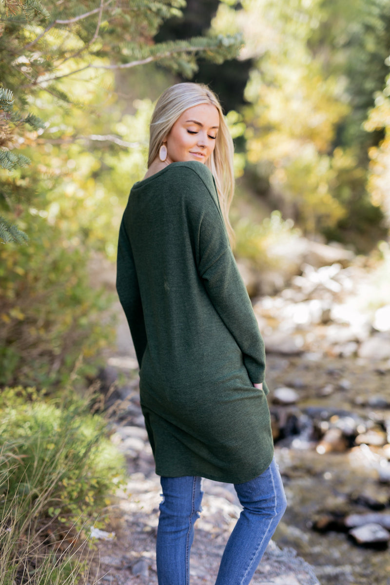 Creature Comforts Tunic In Forrest Green