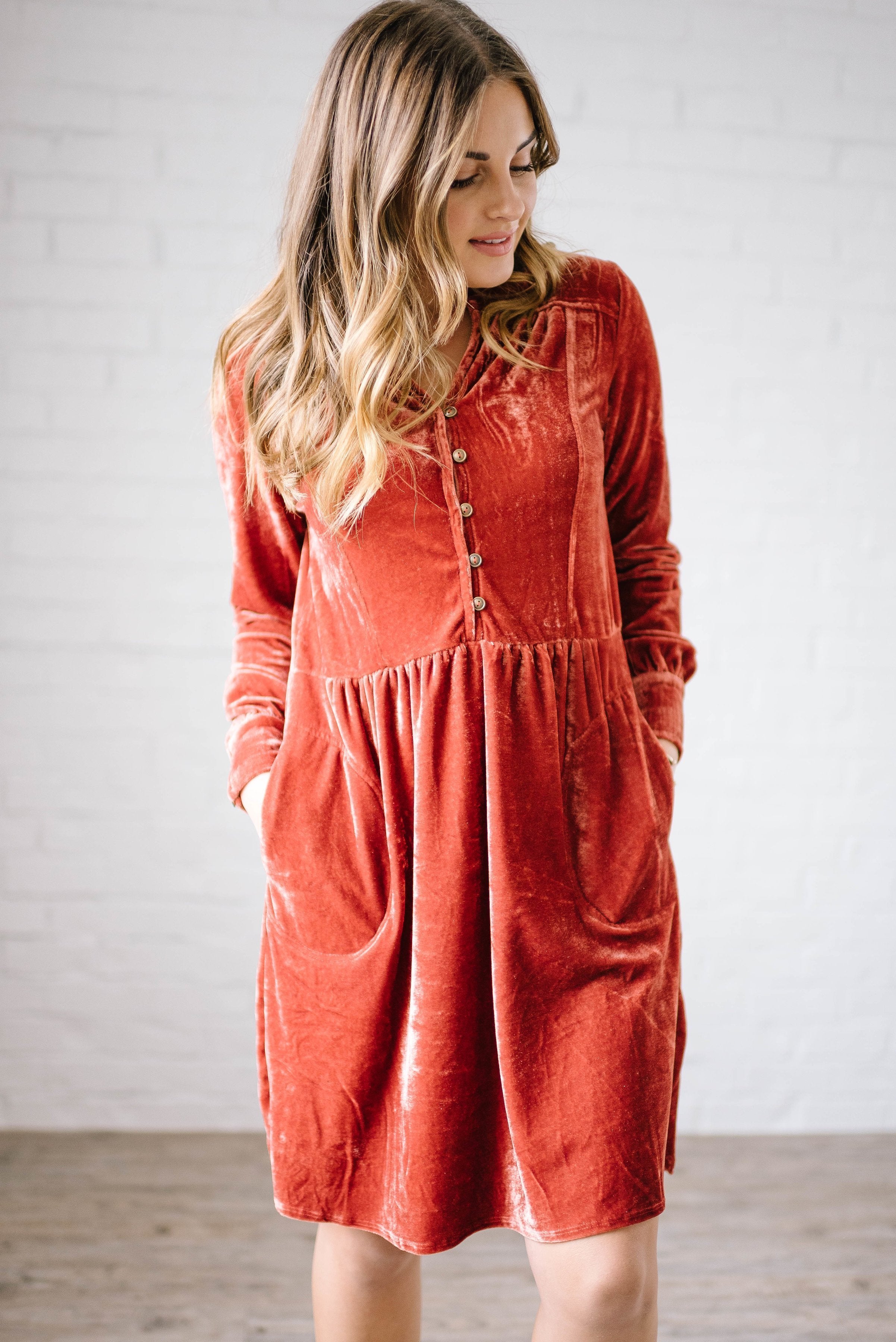 Crushing on You Dress in Rust