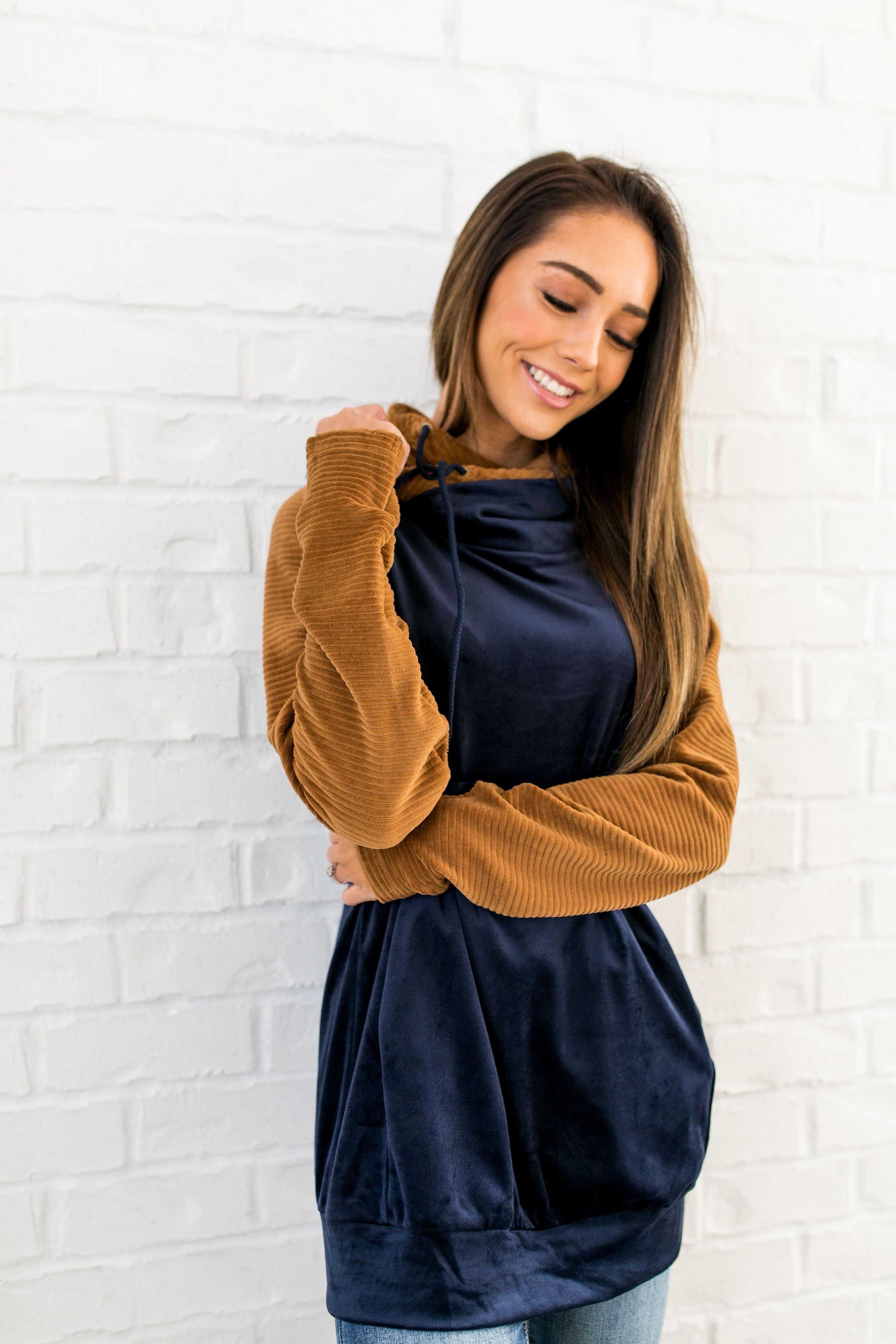 Daydreamer Velour Colorblock Hoodie - ALL SALES FINAL