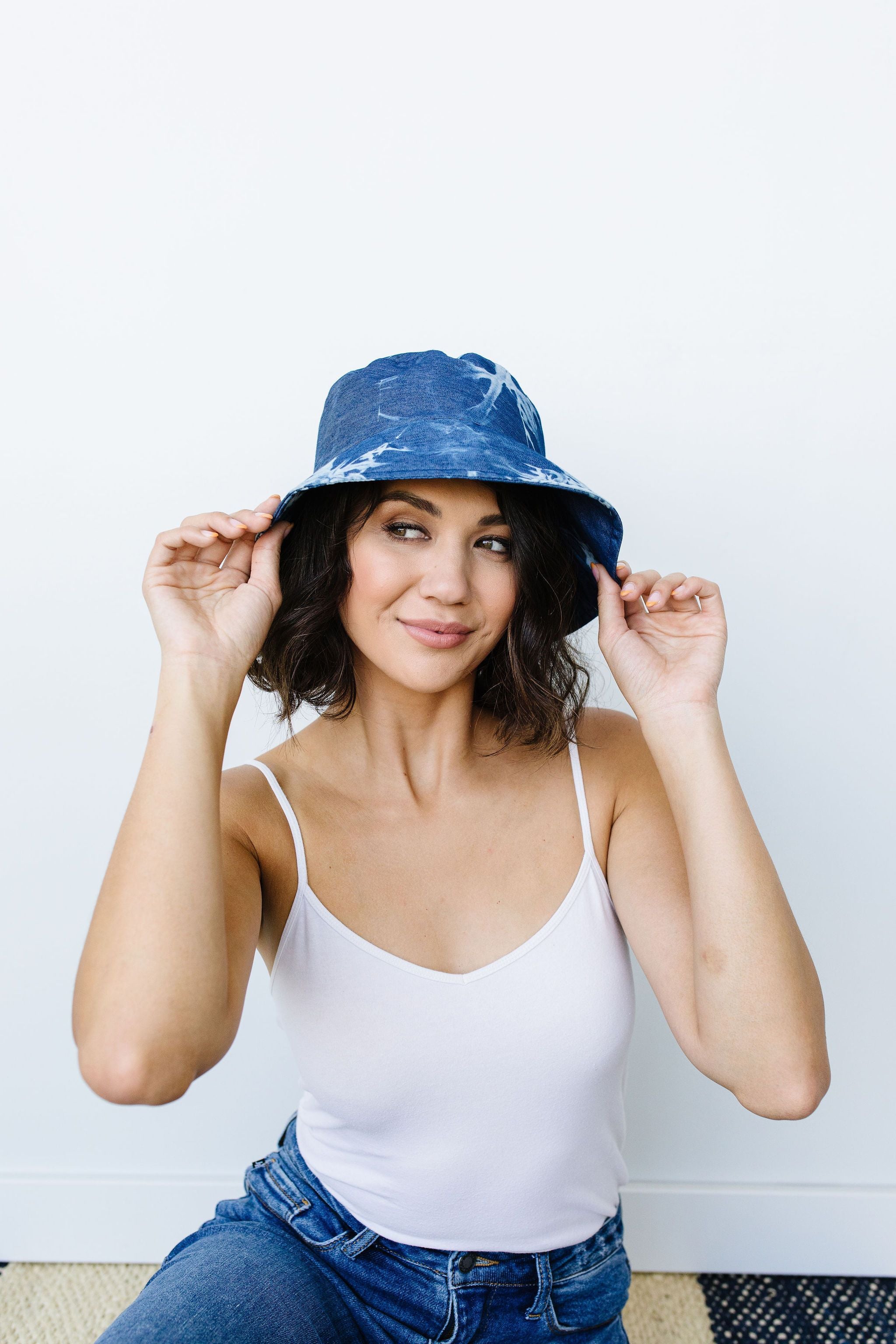 Denim Tie Dye Bucket Hat