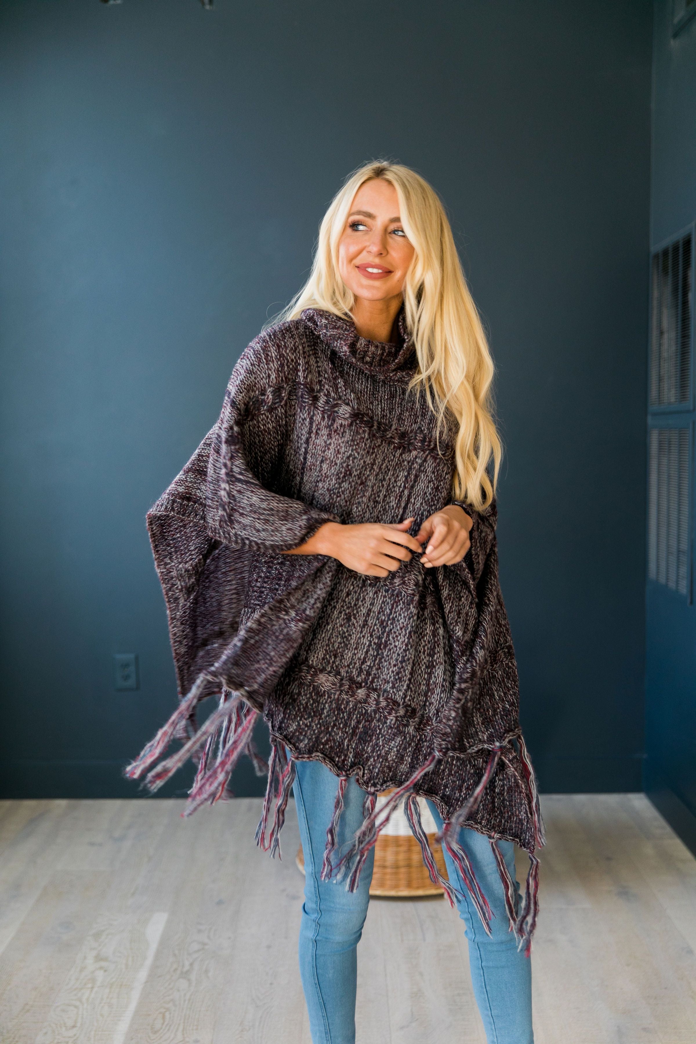Dixie Chick Fringed Poncho - ALL SALES FINAL - ALL SALES FINAL