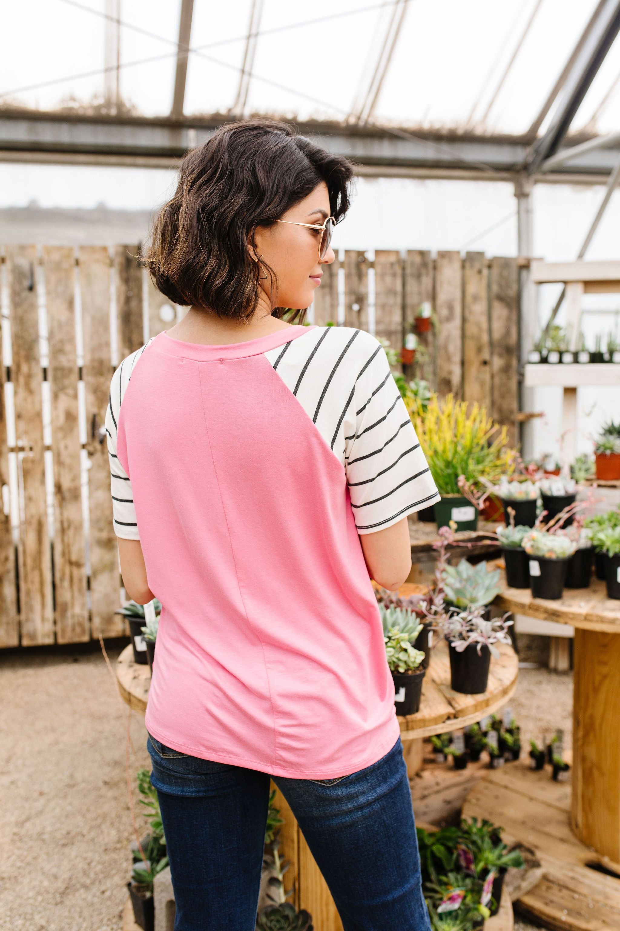 Double Bubble Gum Raglan Top