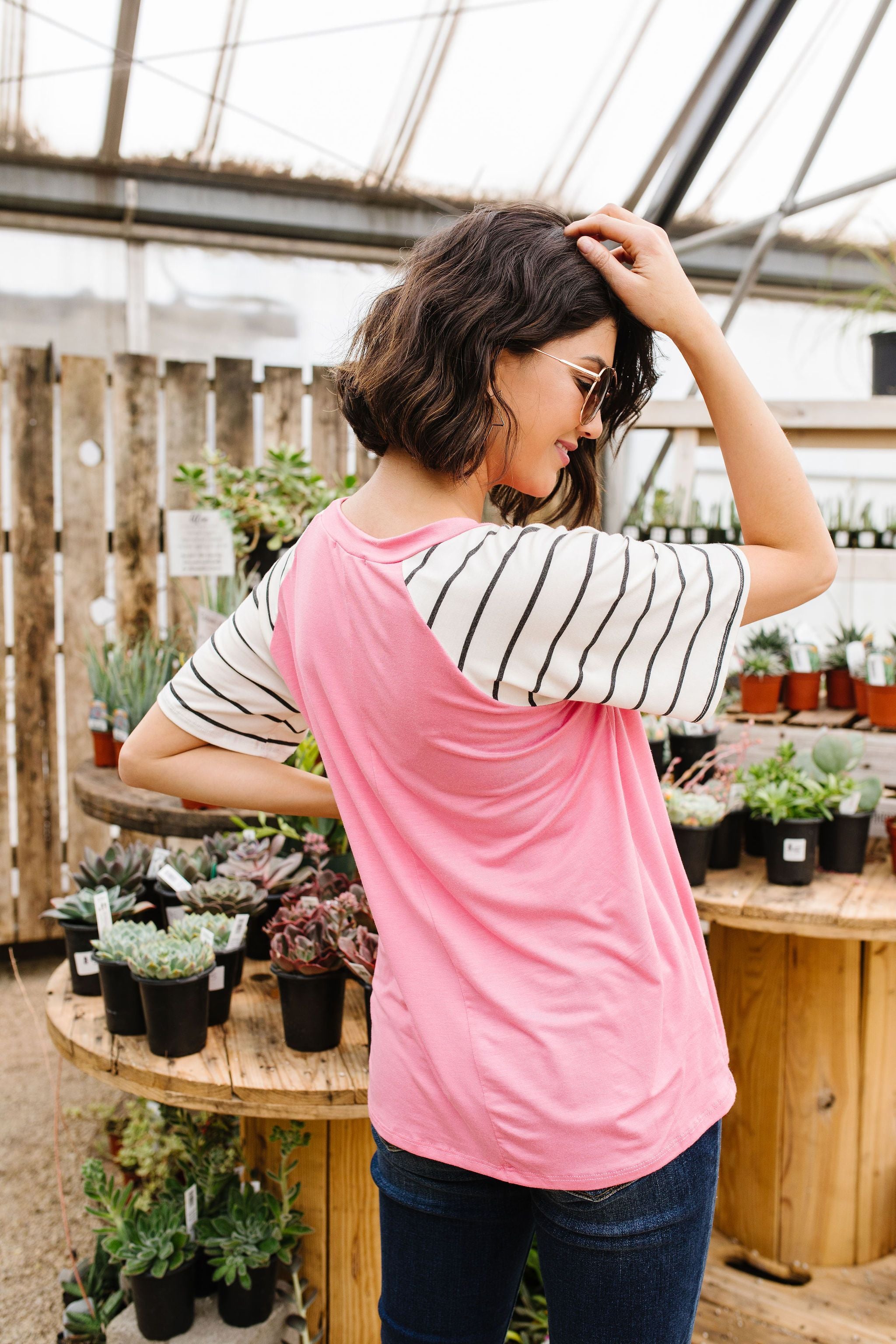 Double Bubble Gum Raglan Top