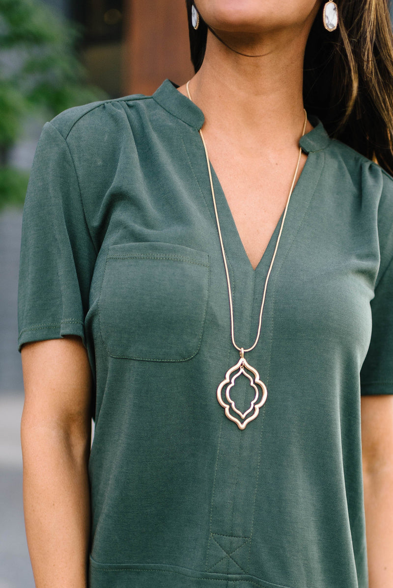 Double Quatrefoil Gold Necklace