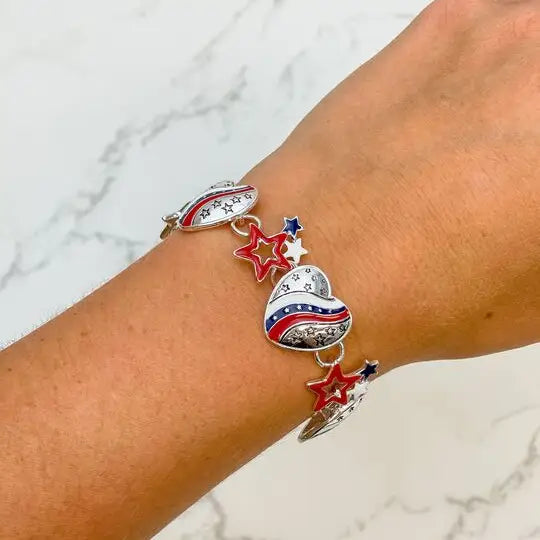 Patriotic Enamel Magnetic Bracelet