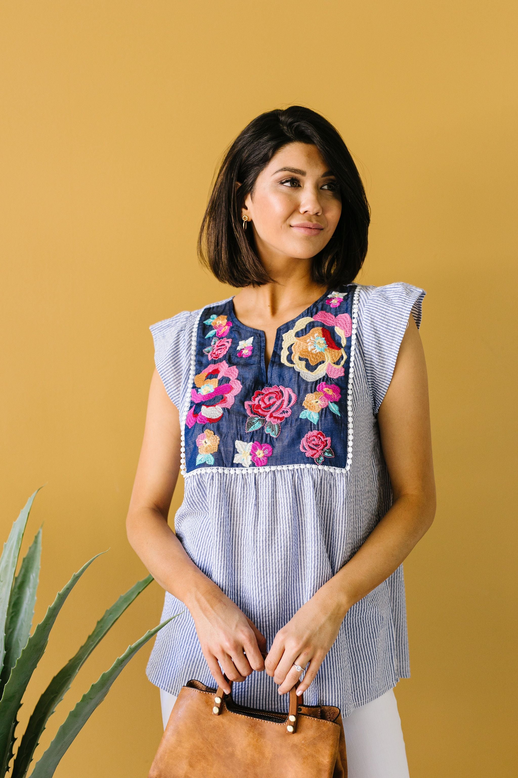 Embroidered Roses Blouse