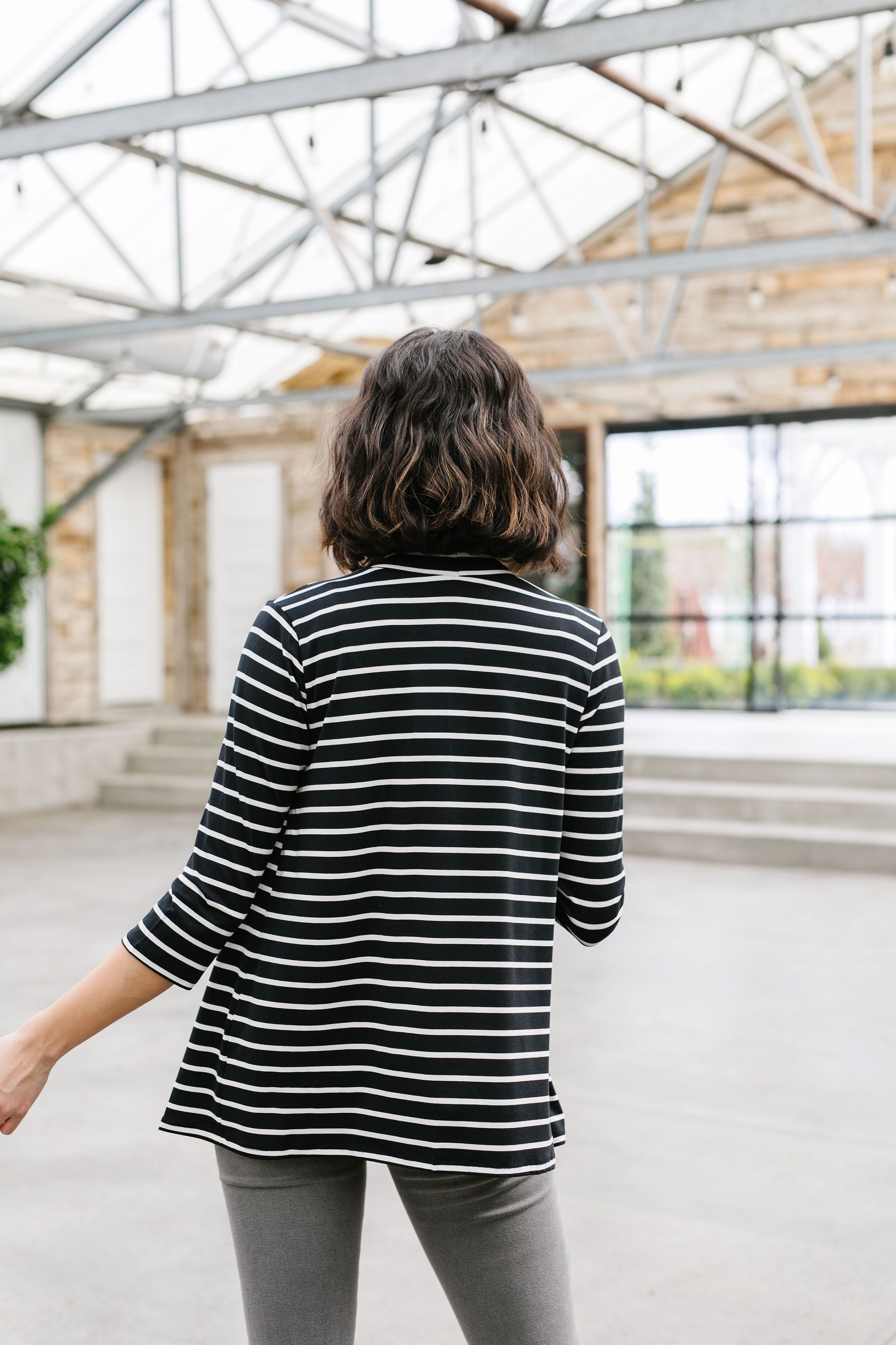 Escape To Nowhere Cardigan In Black w/ White Stripes - 4/7/2020
