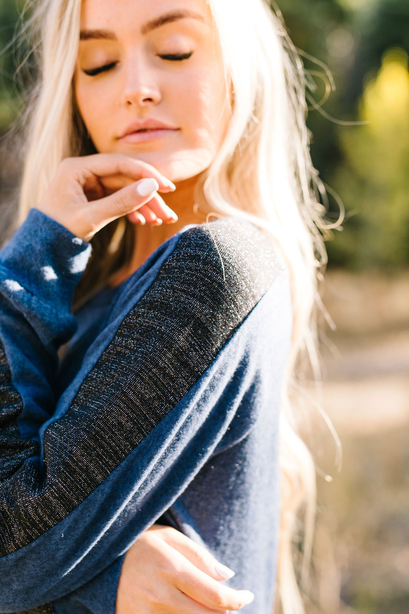 Every Girl Deserves A Little Sparkle Top In Navy