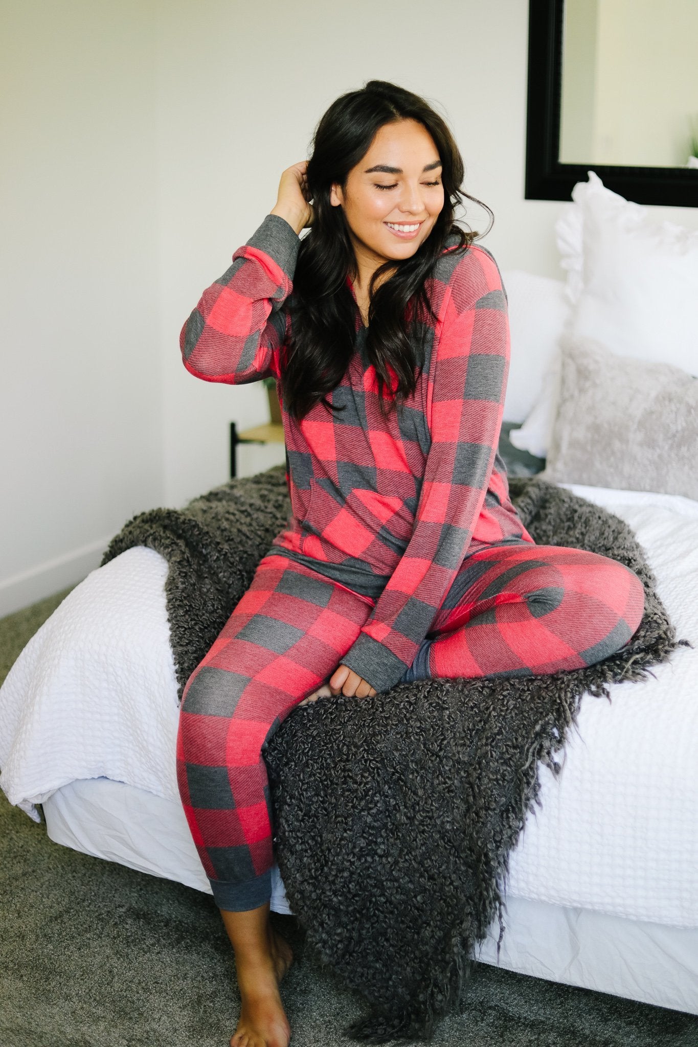 Faded Plaid Hoodie