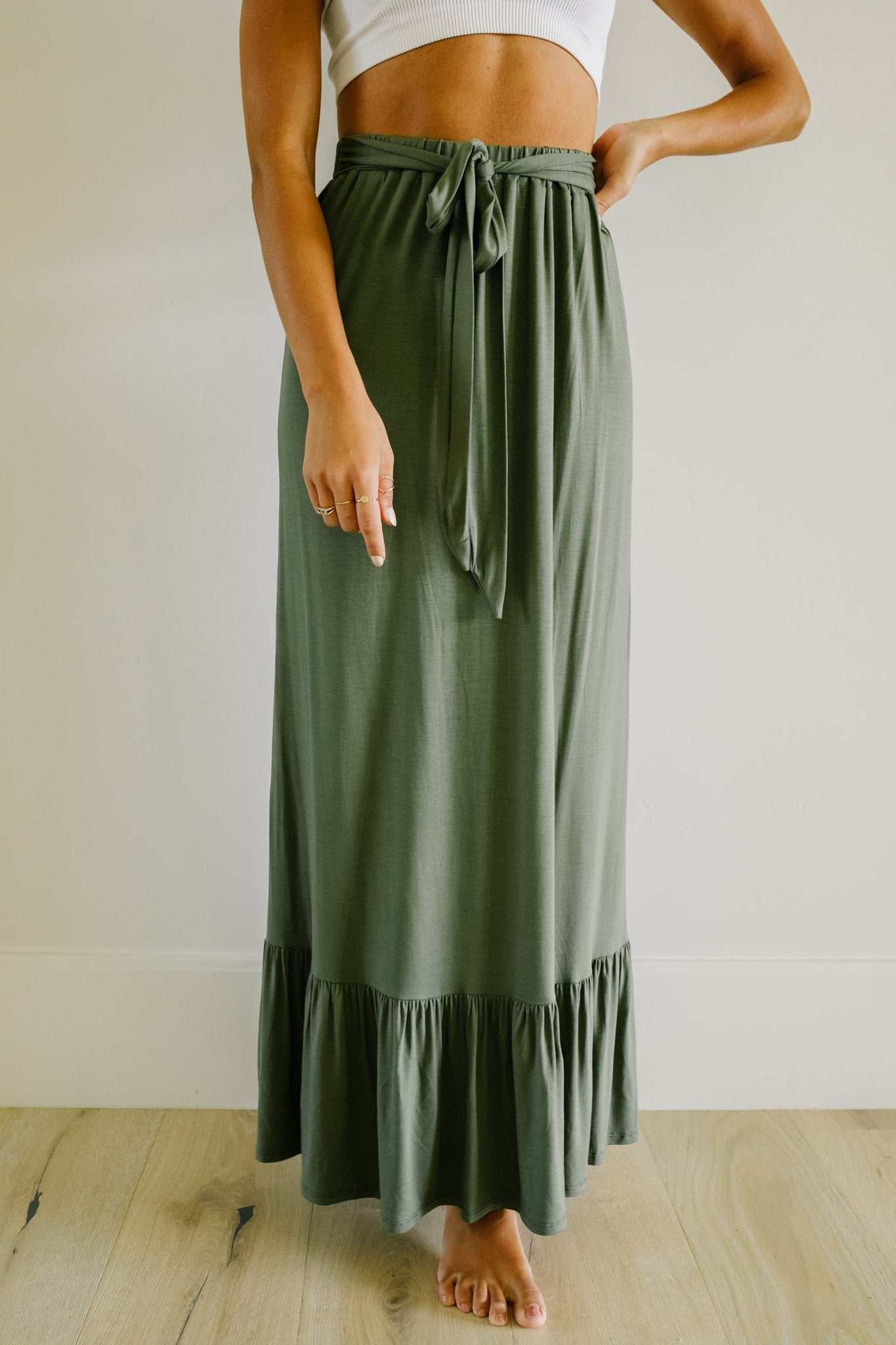 Falling For You Skirt In Olive