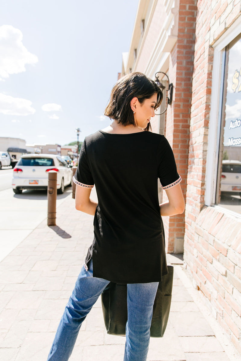 Finishing Touch Embroidered Trim Tee