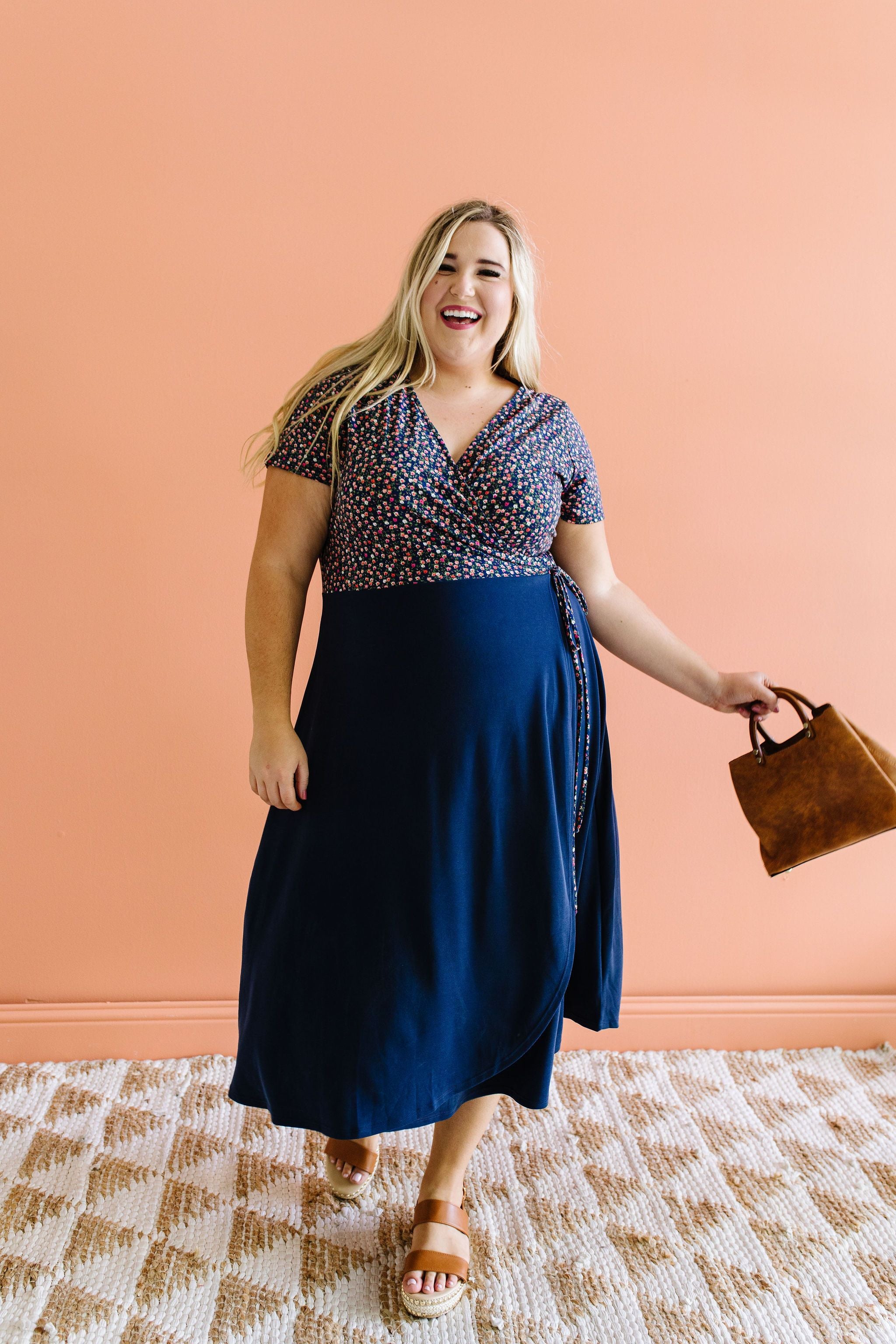 Flowers At Midnight Midi Dress