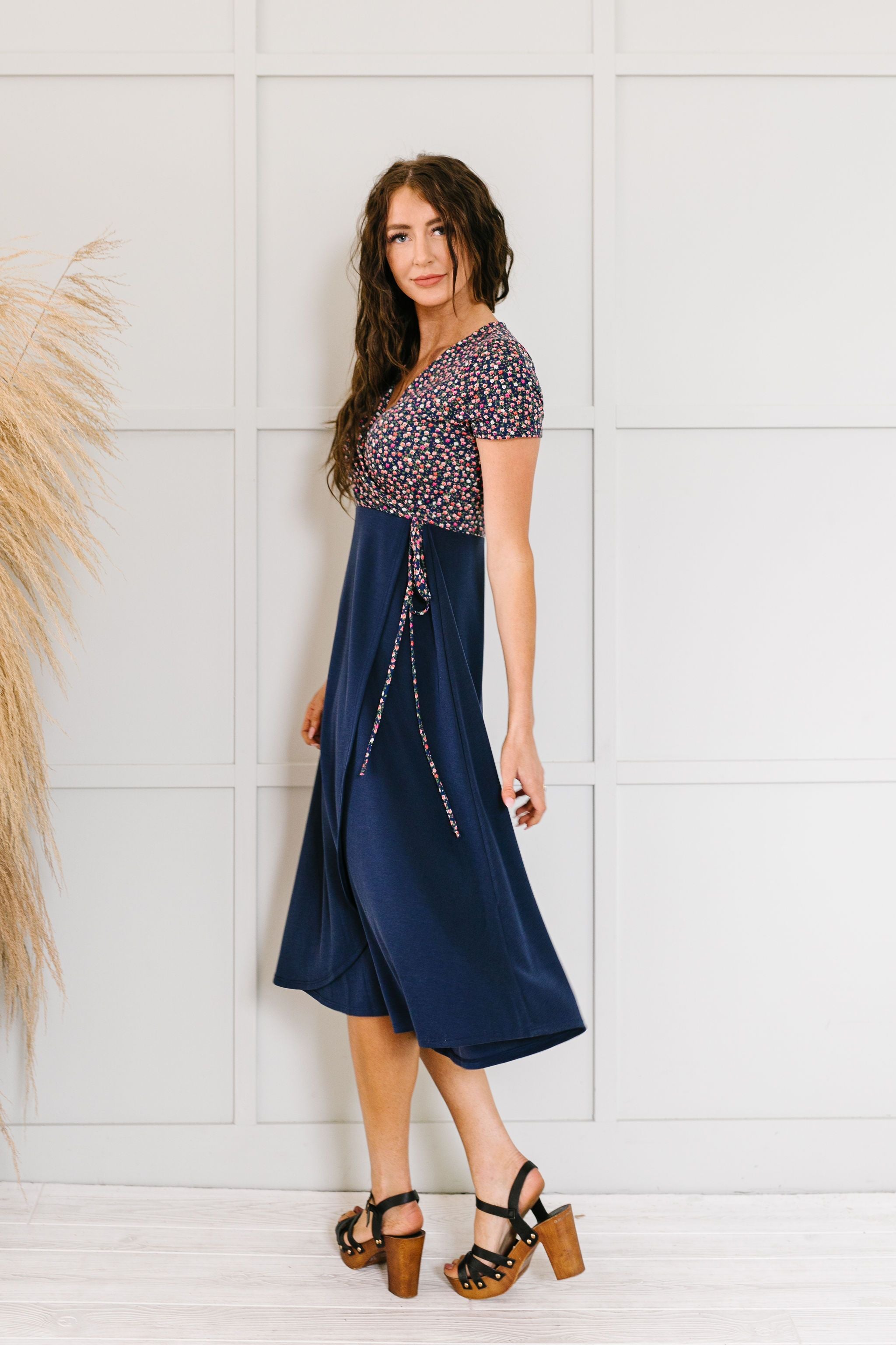 Flowers At Midnight Midi Dress