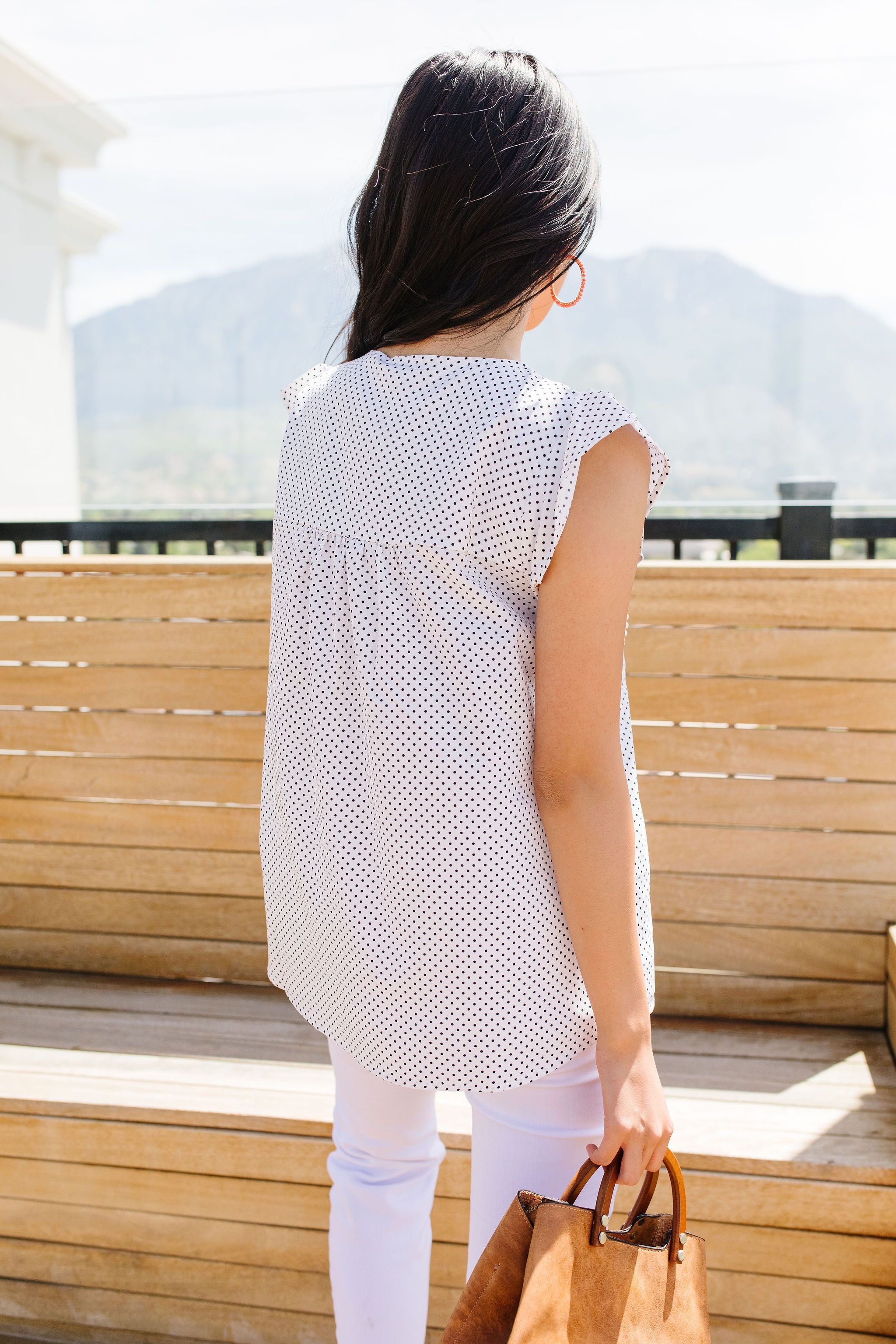 Flowers & Dots Embroidered Blouse