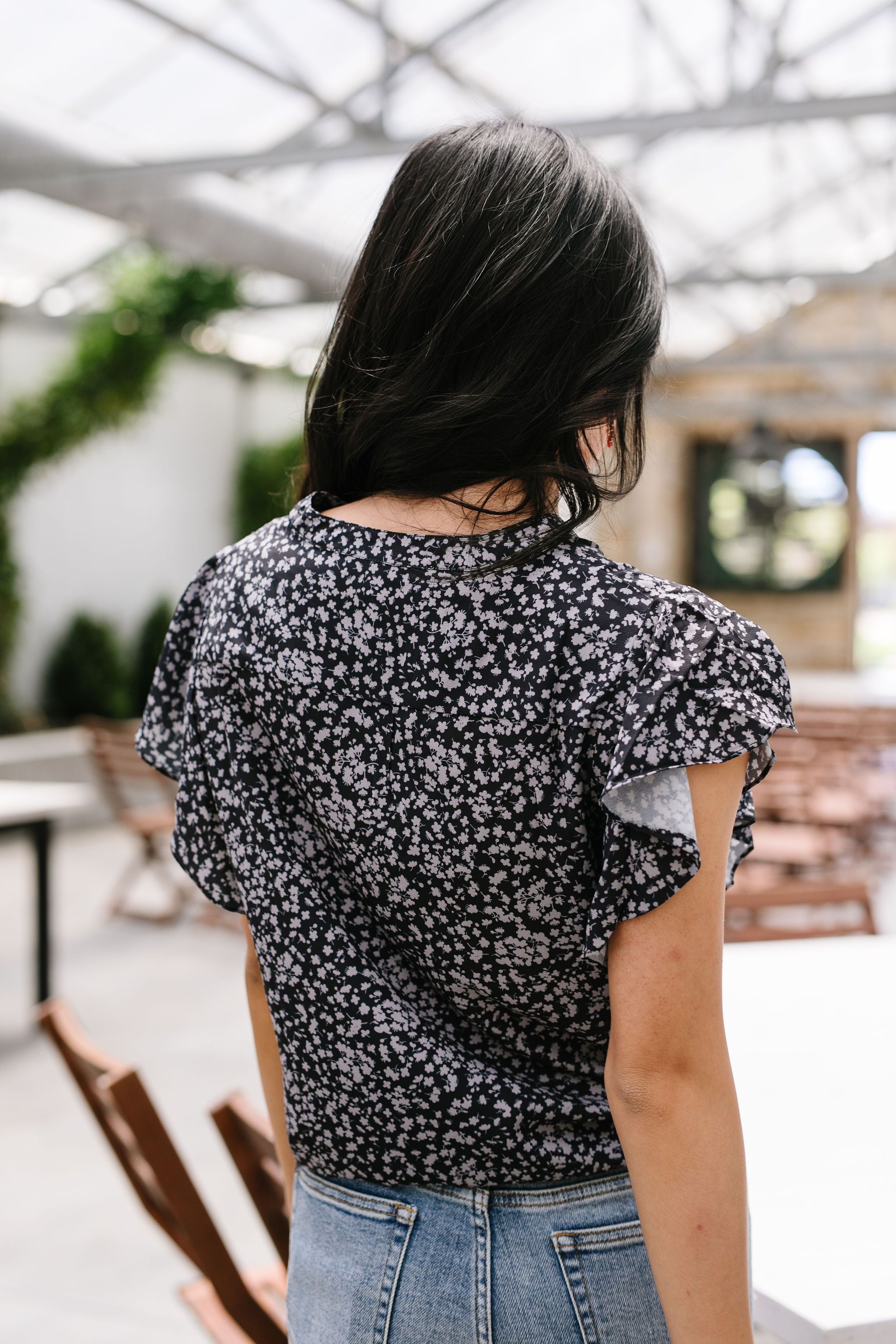 Flutters Blouse In Black