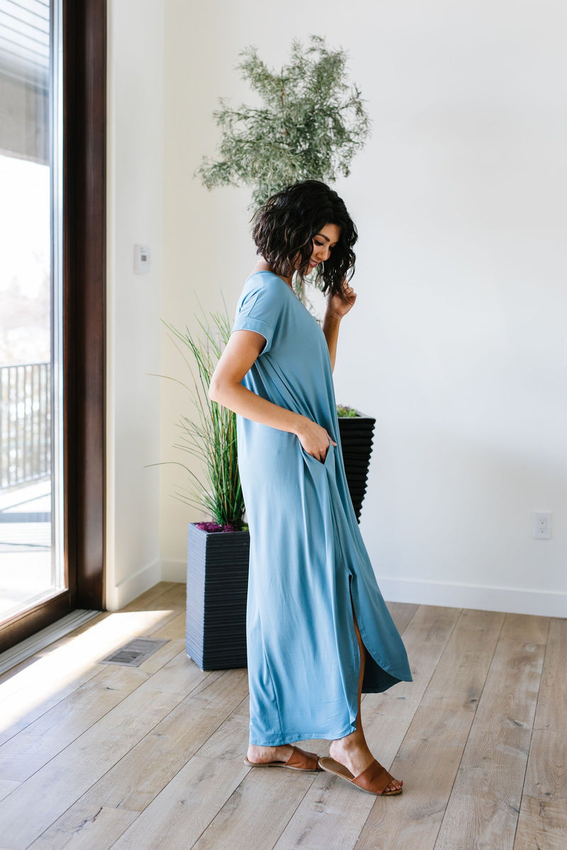 Free And Easy Maxi Dress In Chambray
