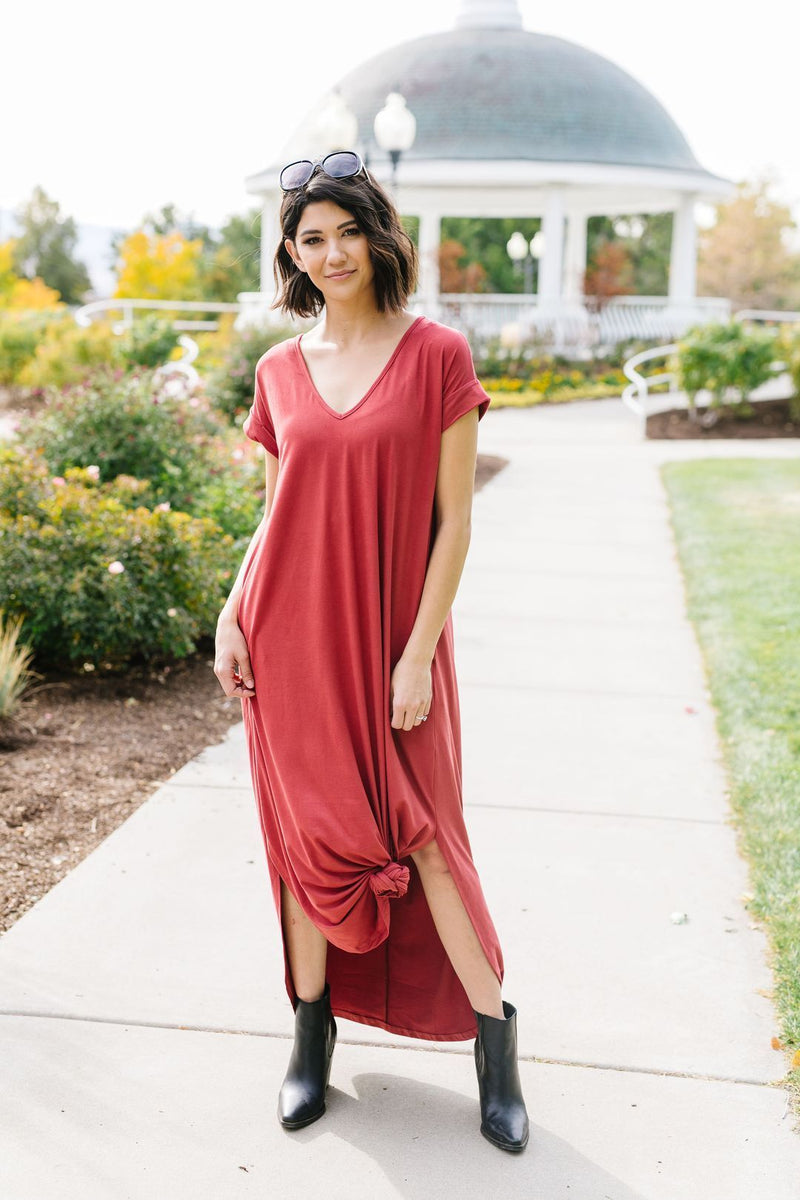 Free And Easy Maxi Dress In Rust