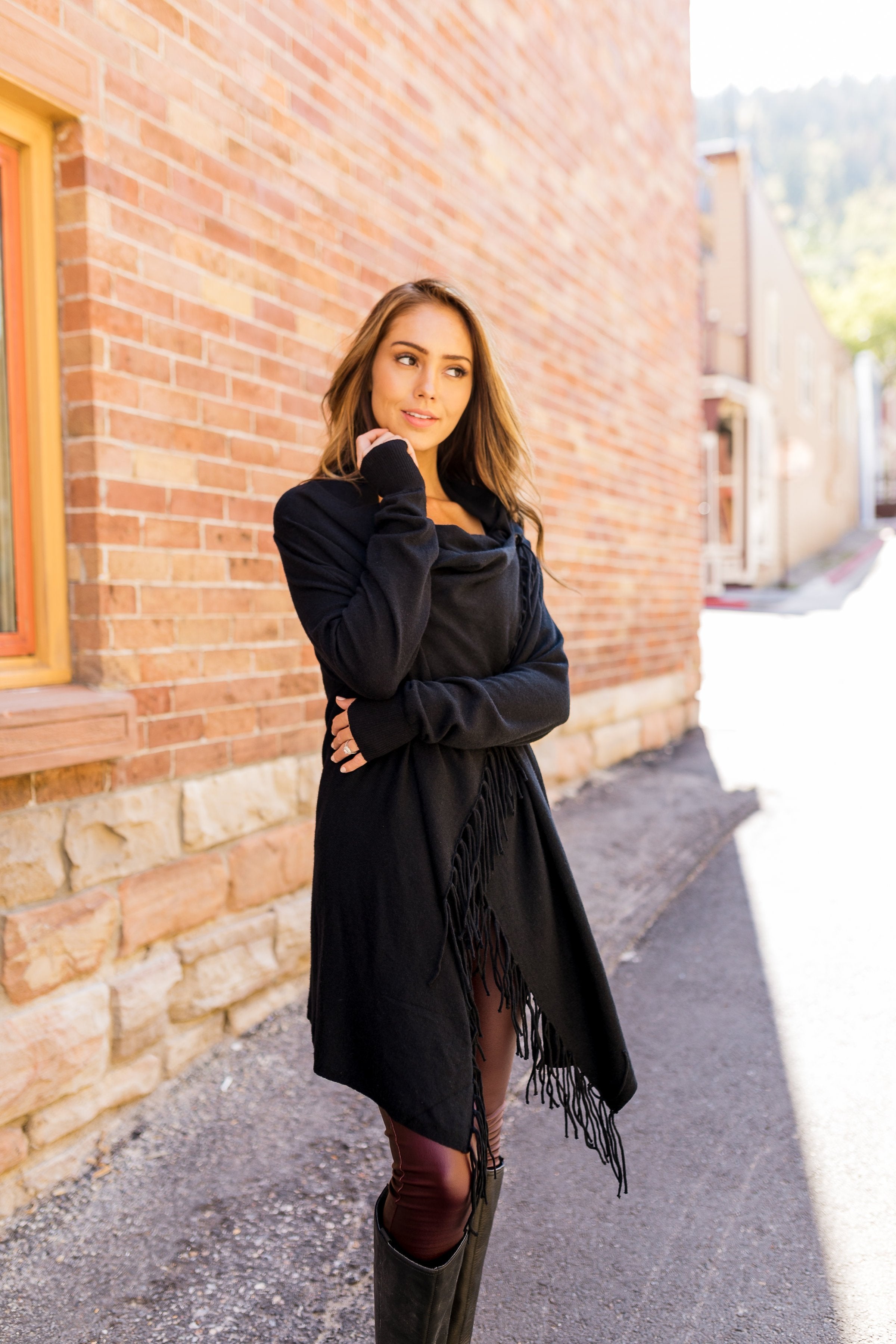Fringe Benefits Cardigan In Black