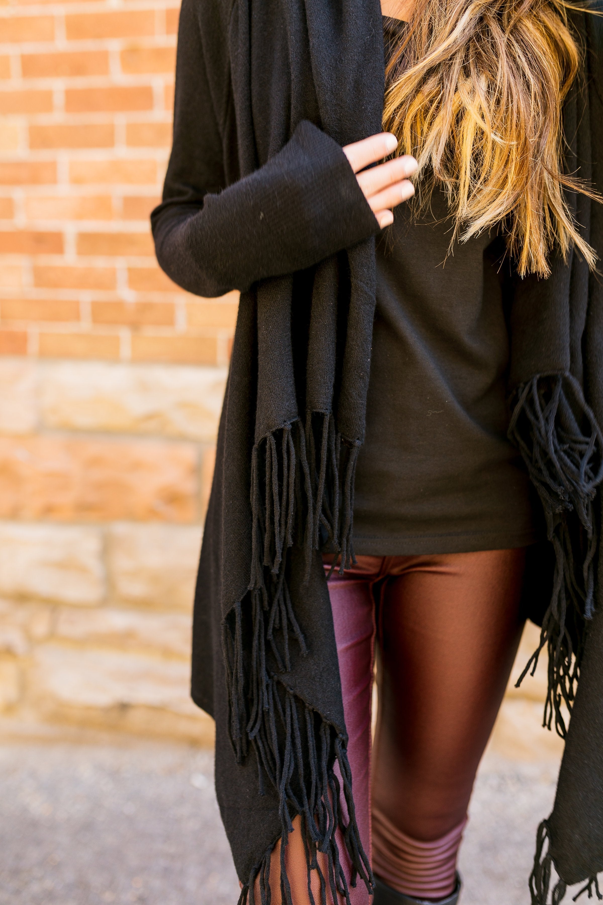 Fringe Benefits Cardigan In Black