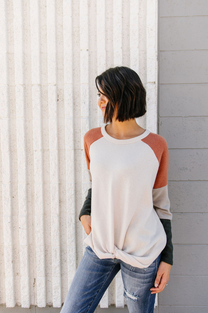 Fuzzy Color Block Top