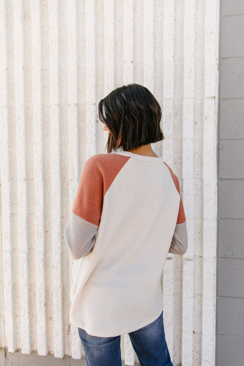 Fuzzy Color Block Top