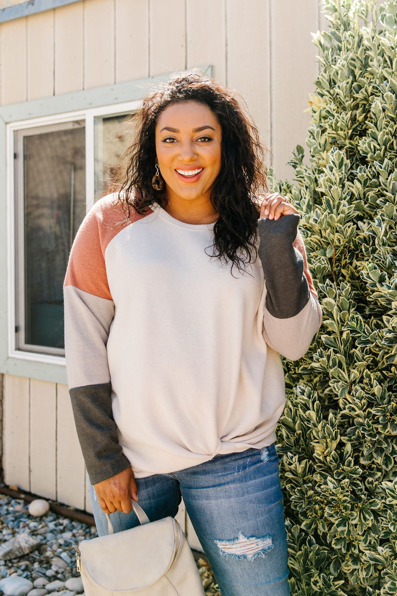 Fuzzy Color Block Top