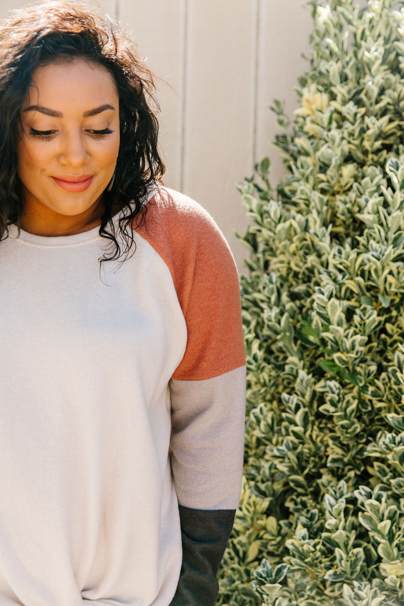 Fuzzy Color Block Top