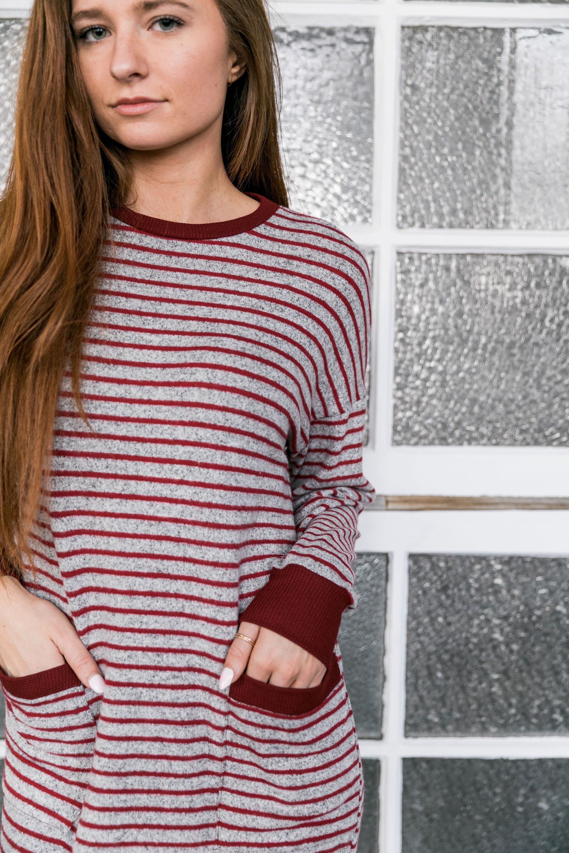 Georgia On My Mind Dress In Gray + Brick - ALL SALES FINAL
