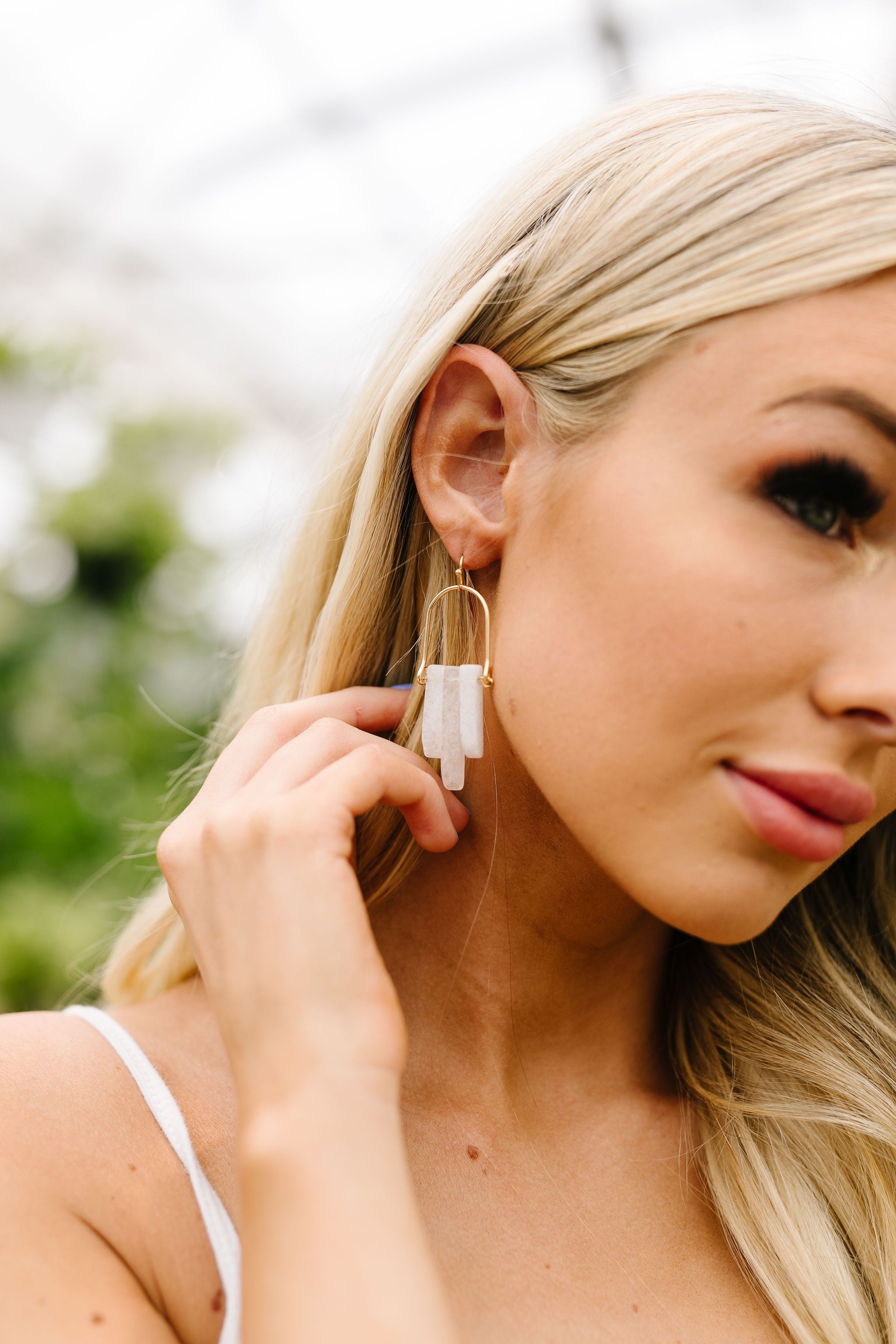 Good Things Earrings In White