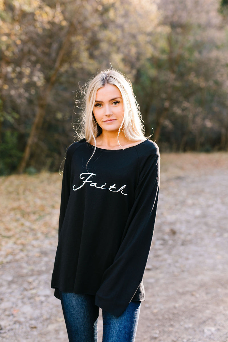 Gotta Have Faith Graphic Tee In Black - ALL SALES FINAL