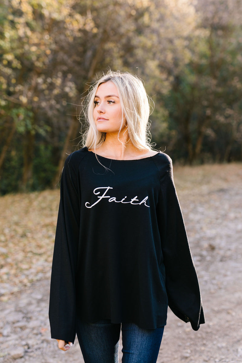 Gotta Have Faith Graphic Tee In Black - ALL SALES FINAL