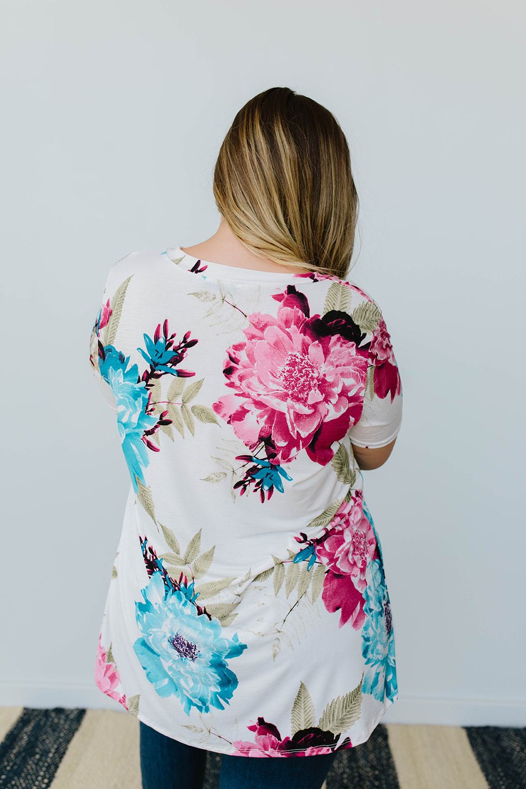 Grand Design Pink Floral V-Neck