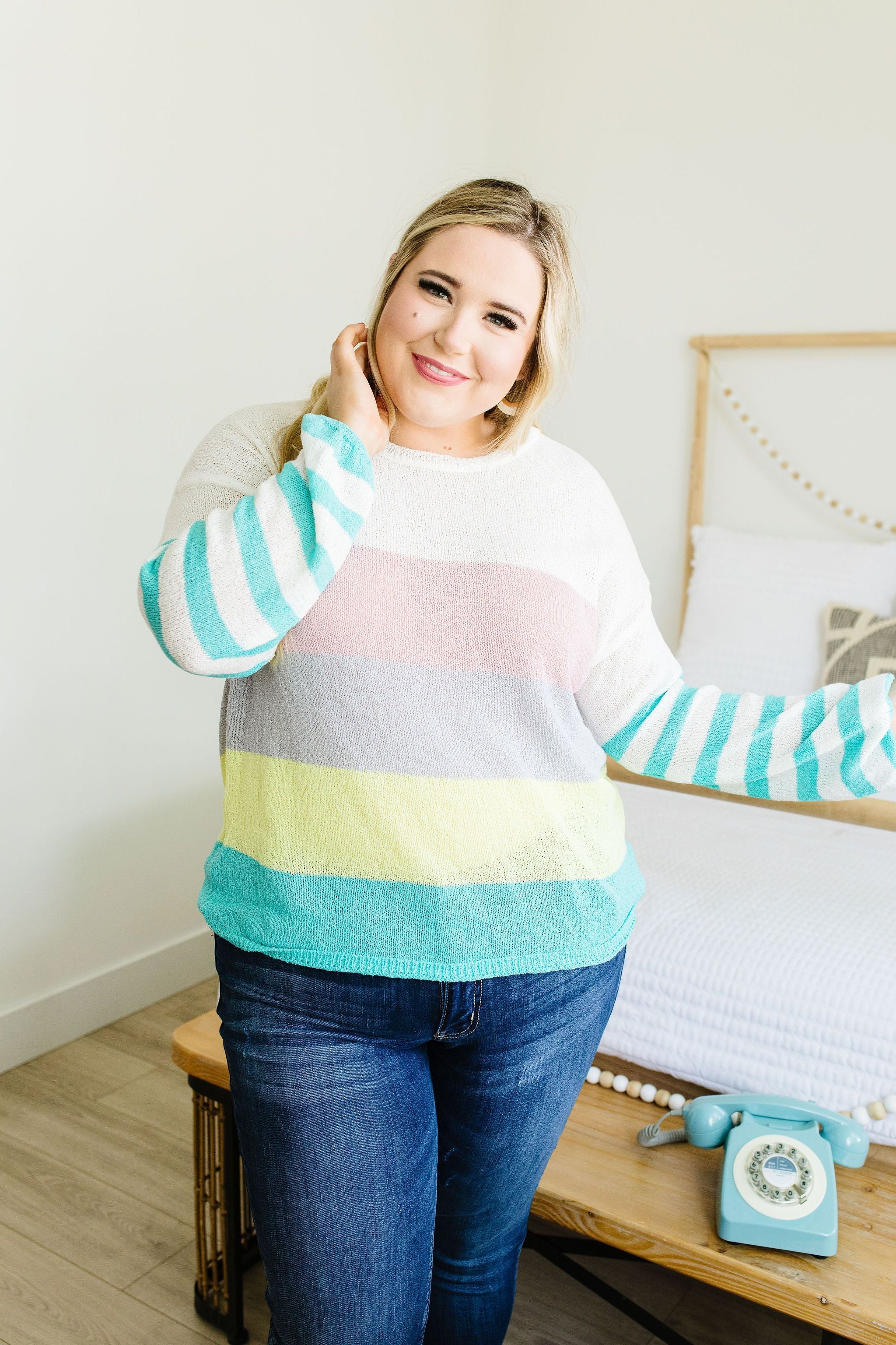 Here's To Sheer Striped Sweater