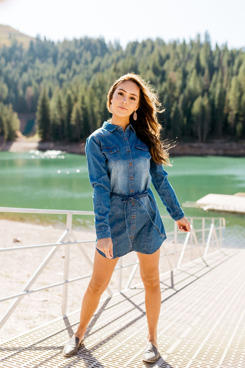Hey There Delilah Denim Dress - ALL SALES FINAL
