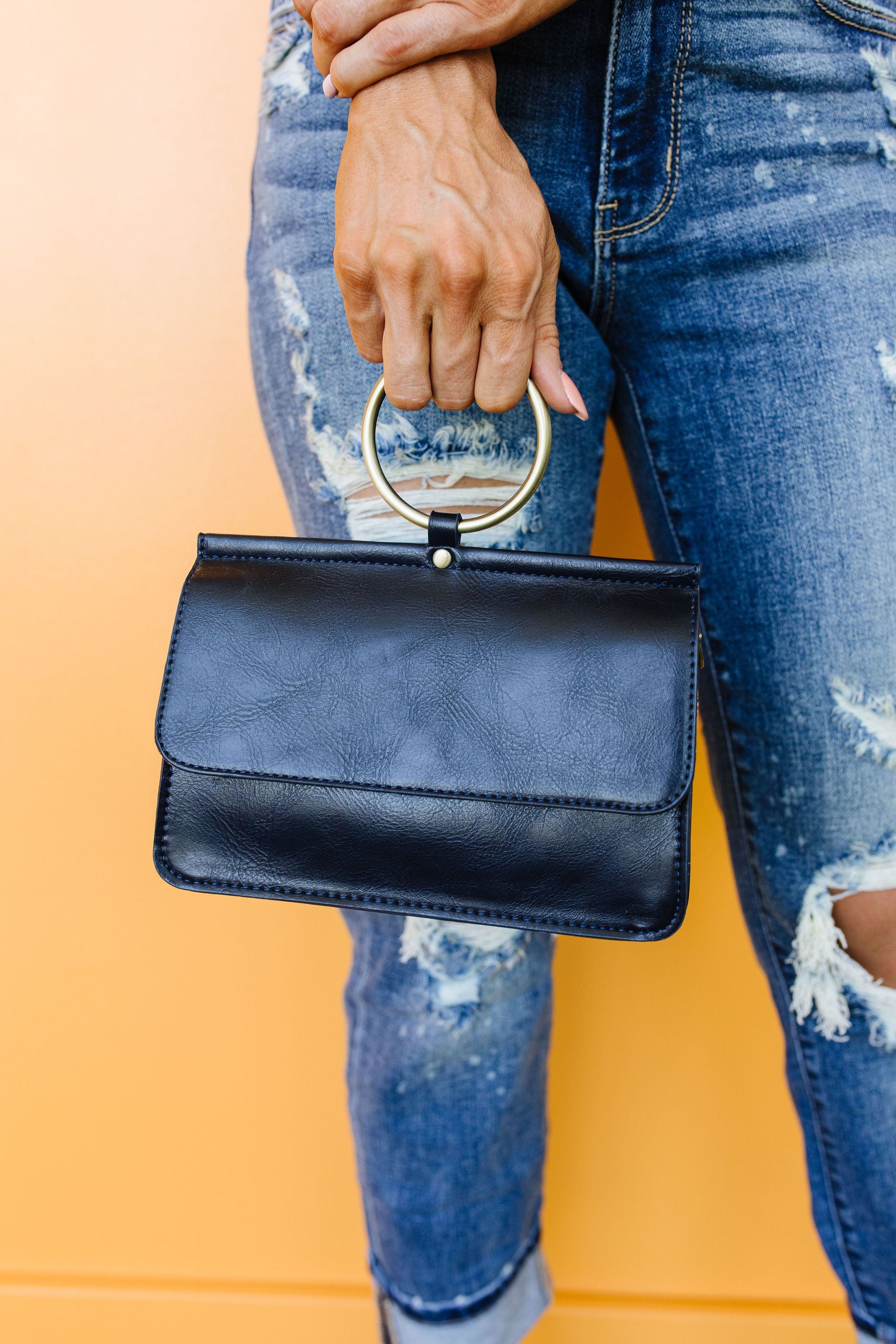Inner Circle Clutch In Midnight Blue