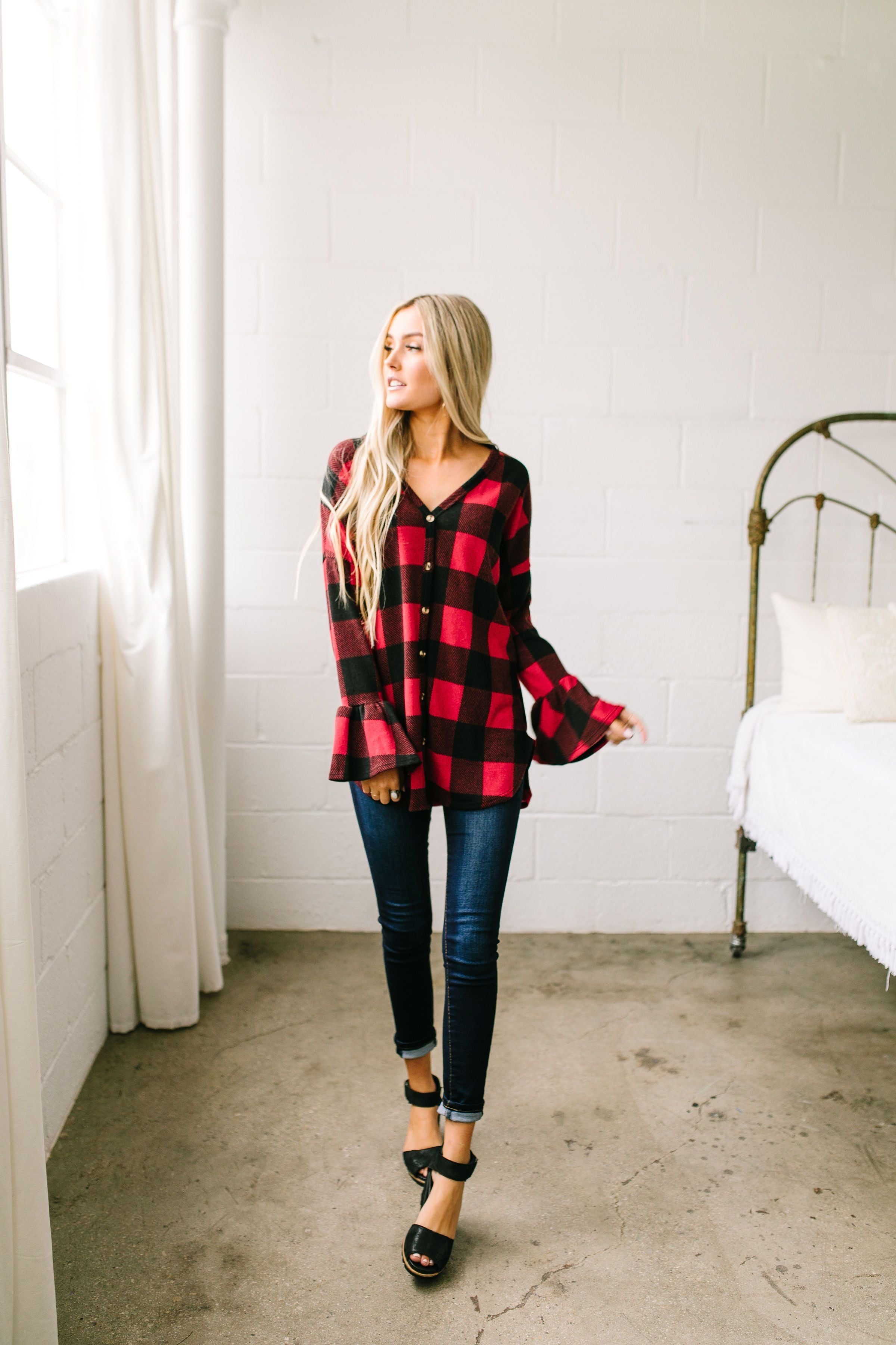 Into The Woods Ribbed Tie Front Top