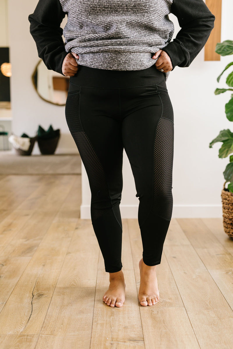 Fishnet Panel Athletic Leggings