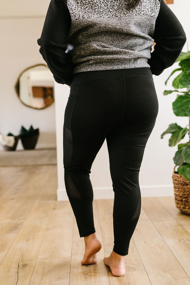 Fishnet Panel Athletic Leggings