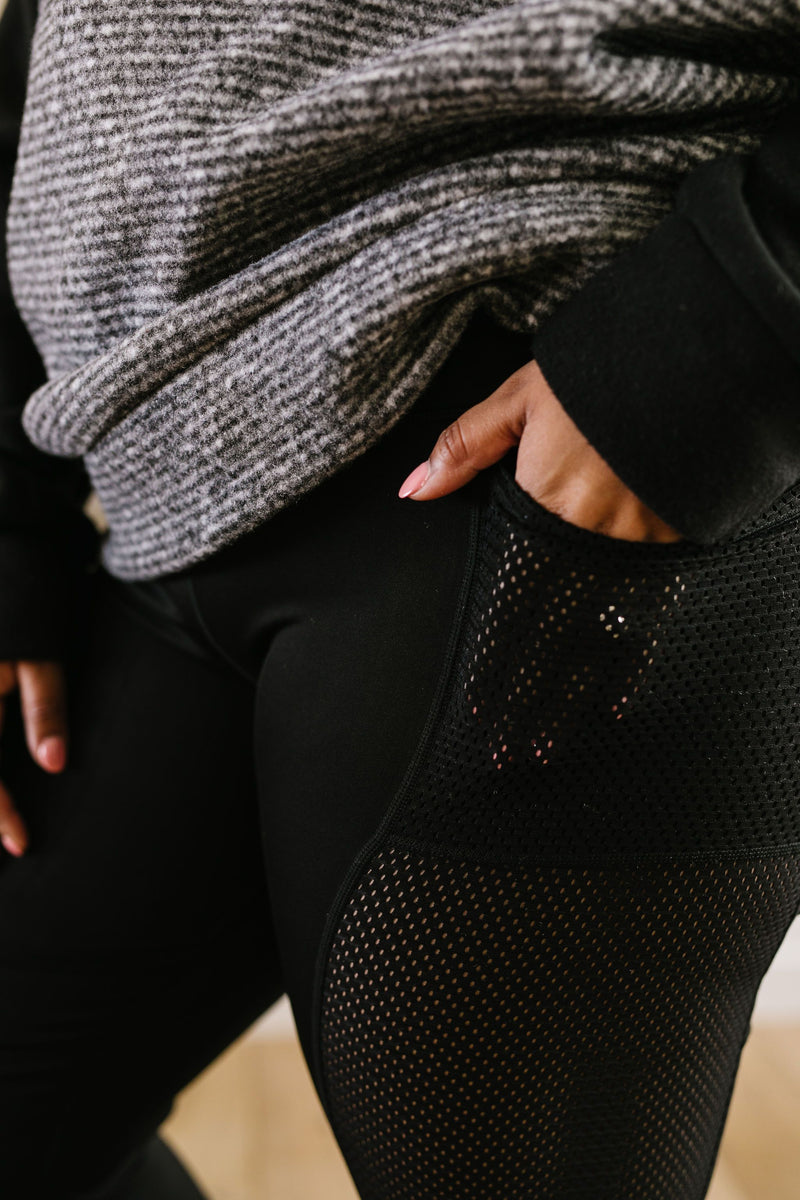 Fishnet Panel Athletic Leggings