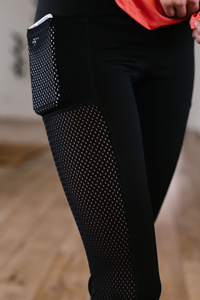 Fishnet Panel Athletic Leggings