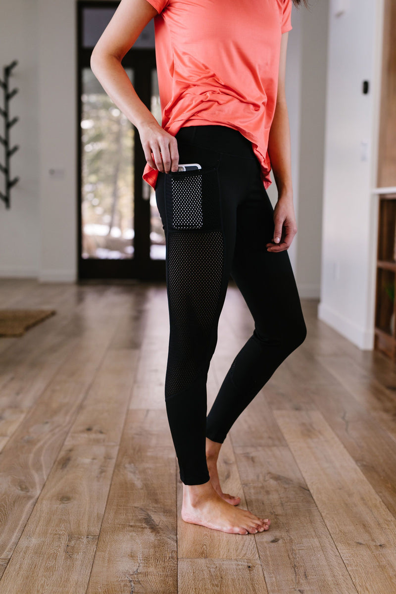 Fishnet Panel Athletic Leggings