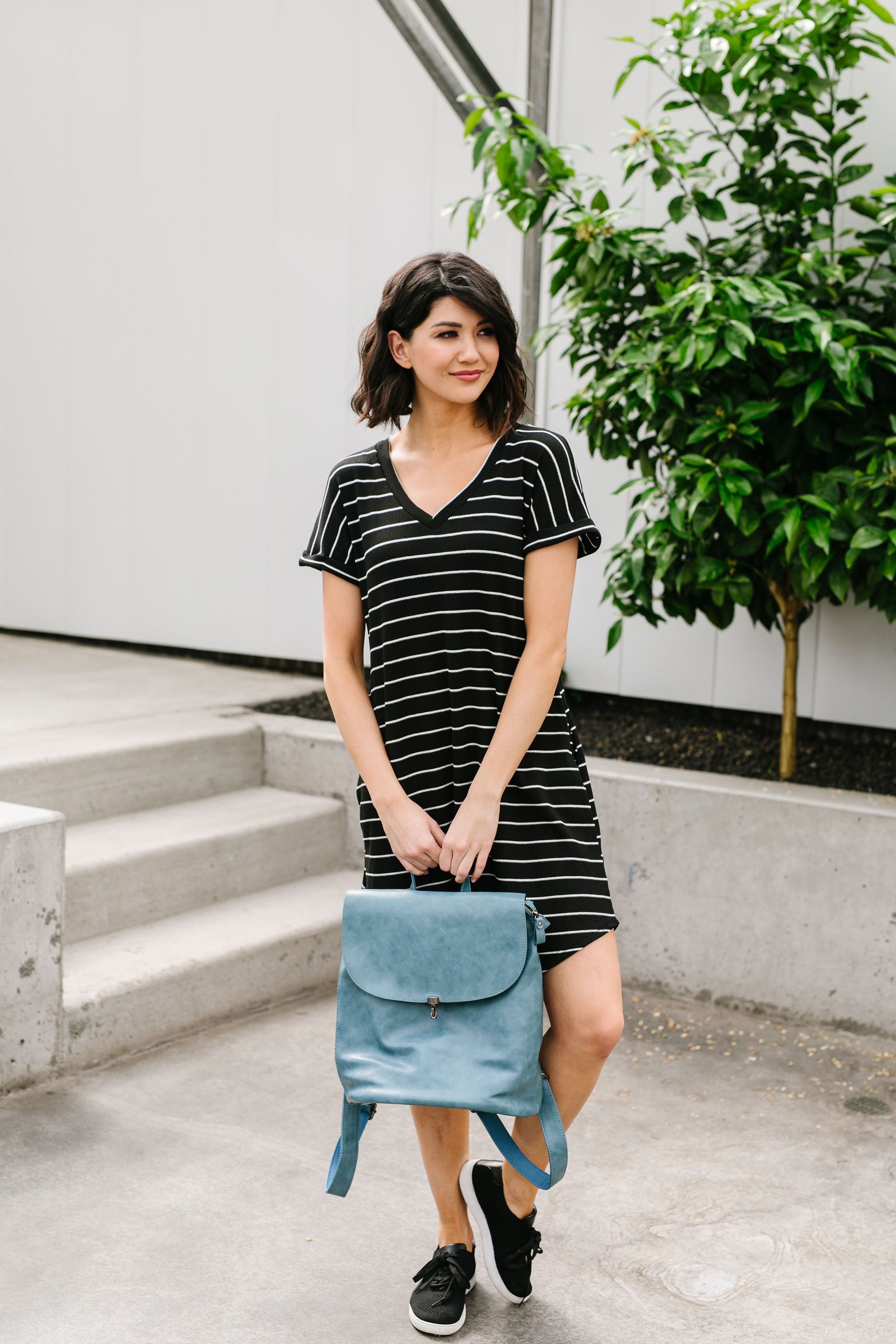 Just Skating By Striped T-Shirt Dress